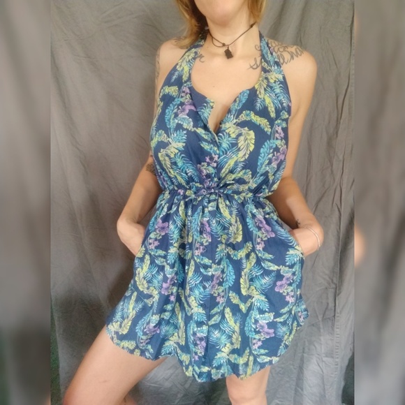 Roxy button front halter dress - Picture 1 of 1